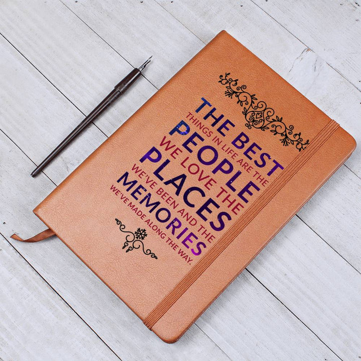 The Best Things in Life - Graphic Leather Journal