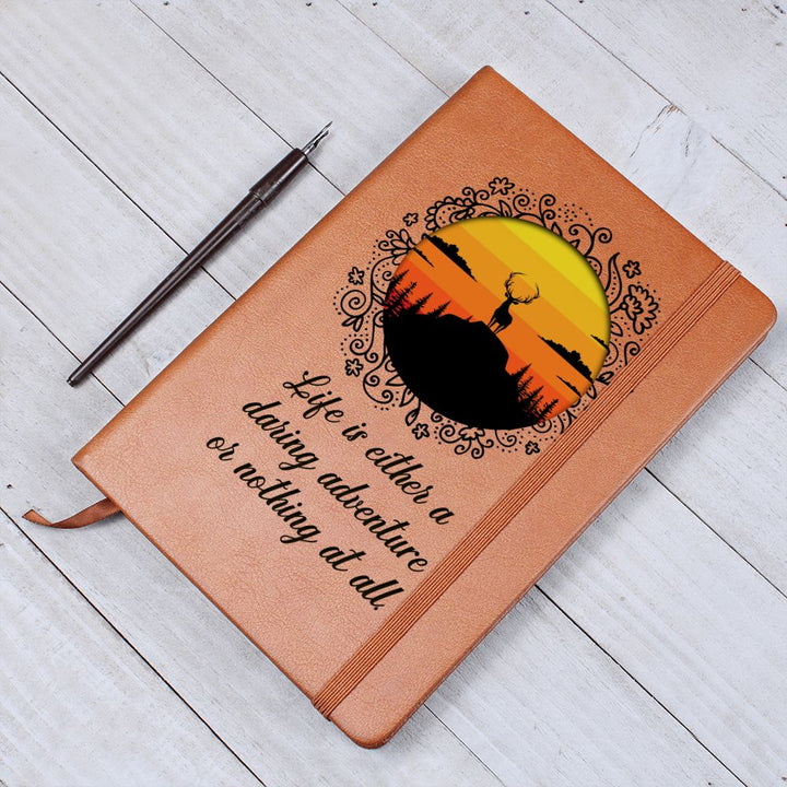 Life is either daring adventure or nothing at all - Graphic Leather Journal