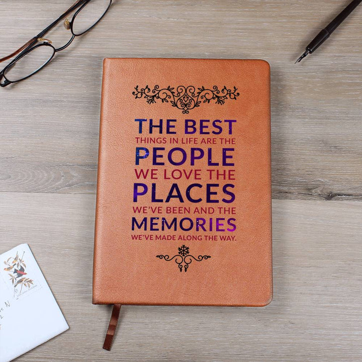 The Best Things in Life - Graphic Leather Journal