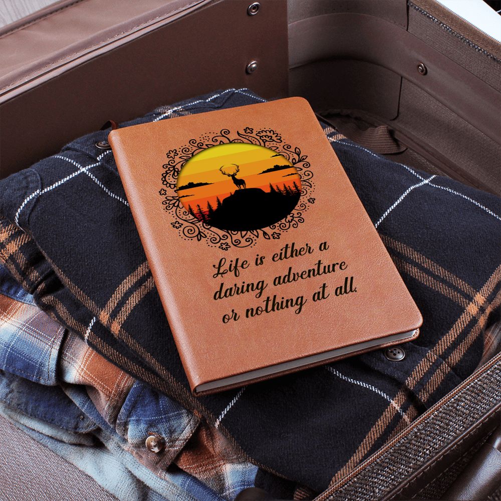 Life is either daring adventure or nothing at all - Graphic Leather Journal