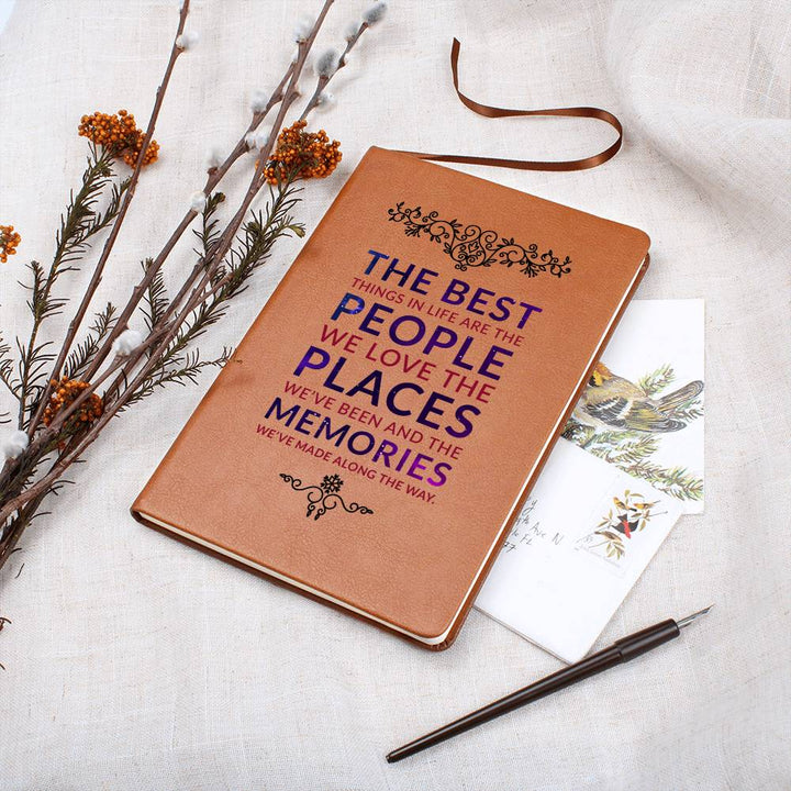 The Best Things in Life - Graphic Leather Journal