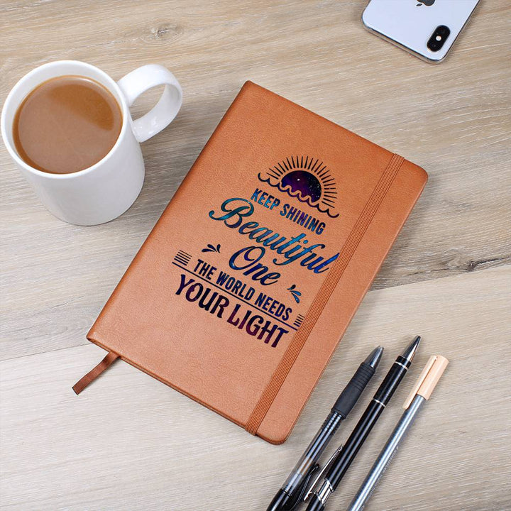 Dear Daughter| Keep Shining Beautiful One - Graphic Leather Journal