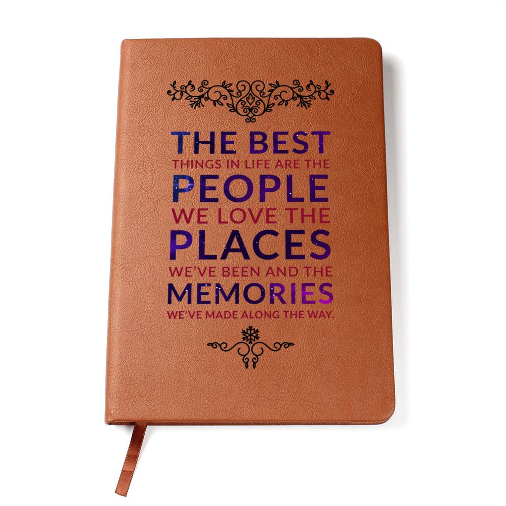 The Best Things in Life - Graphic Leather Journal