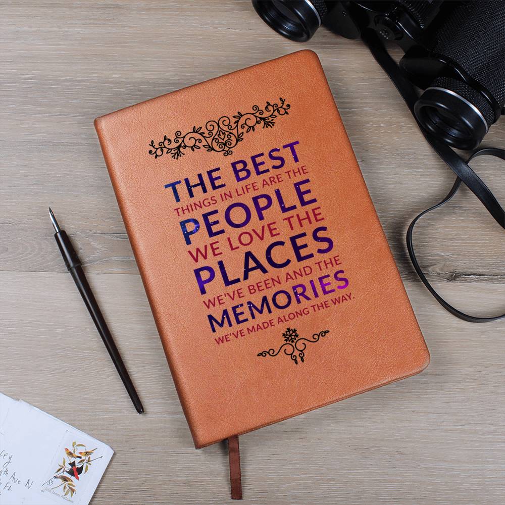 The Best Things in Life - Graphic Leather Journal