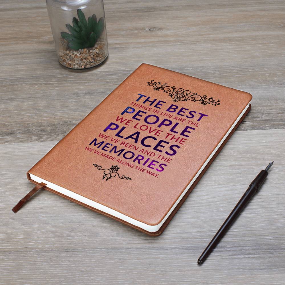 The Best Things in Life - Graphic Leather Journal