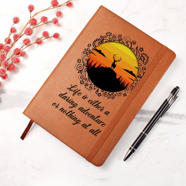 Life is either daring adventure or nothing at all - Graphic Leather Journal