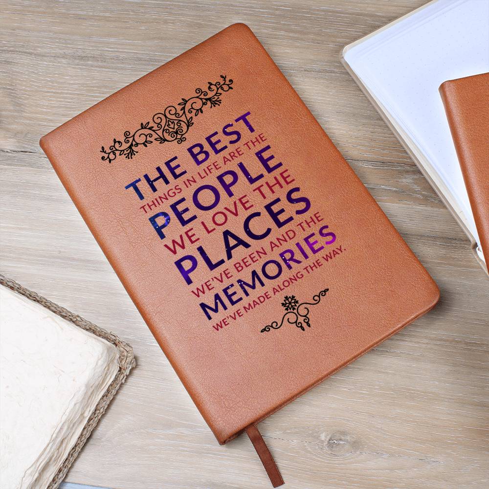 The Best Things in Life - Graphic Leather Journal