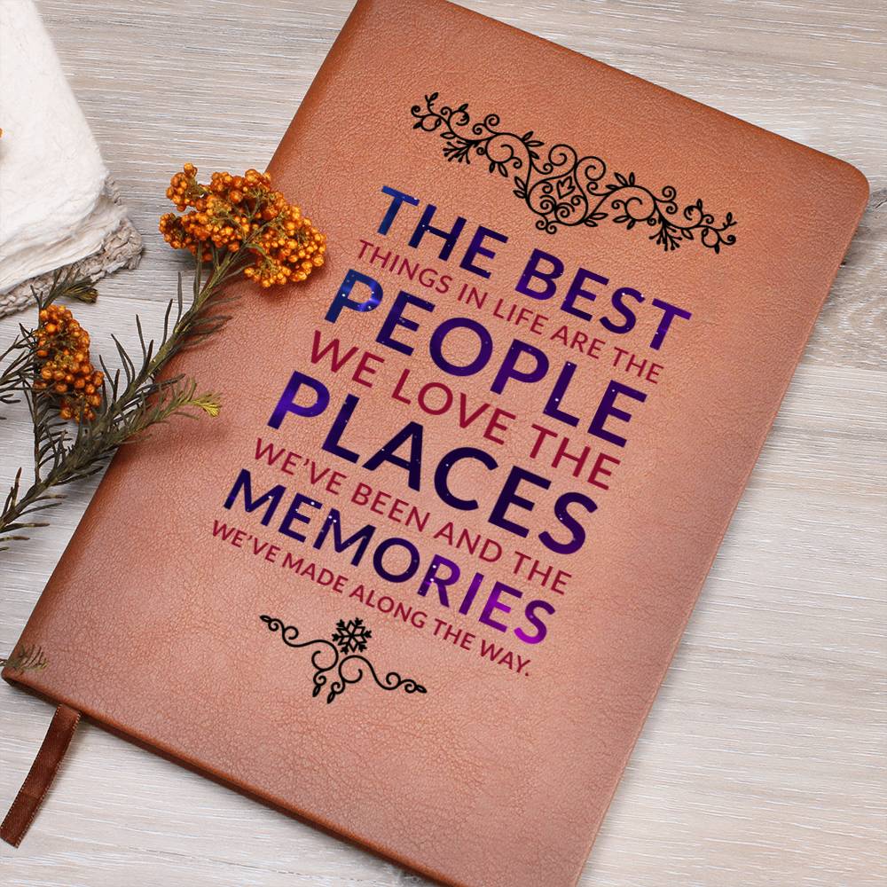 The Best Things in Life - Graphic Leather Journal