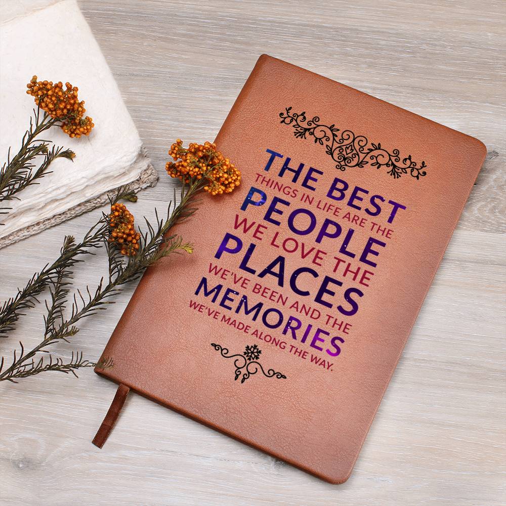 The Best Things in Life - Graphic Leather Journal