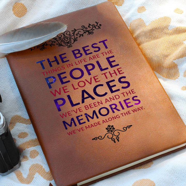 The Best Things in Life - Graphic Leather Journal