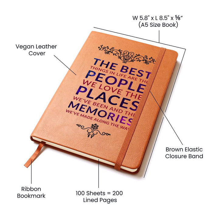 The Best Things in Life - Graphic Leather Journal