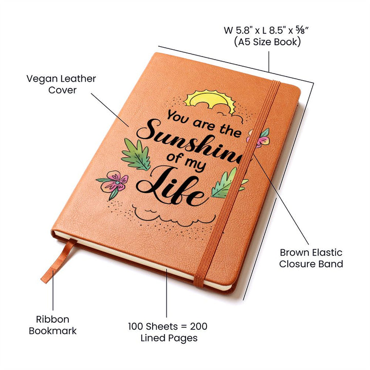 You are the sunshine of my Life - Graphic Leather Journal