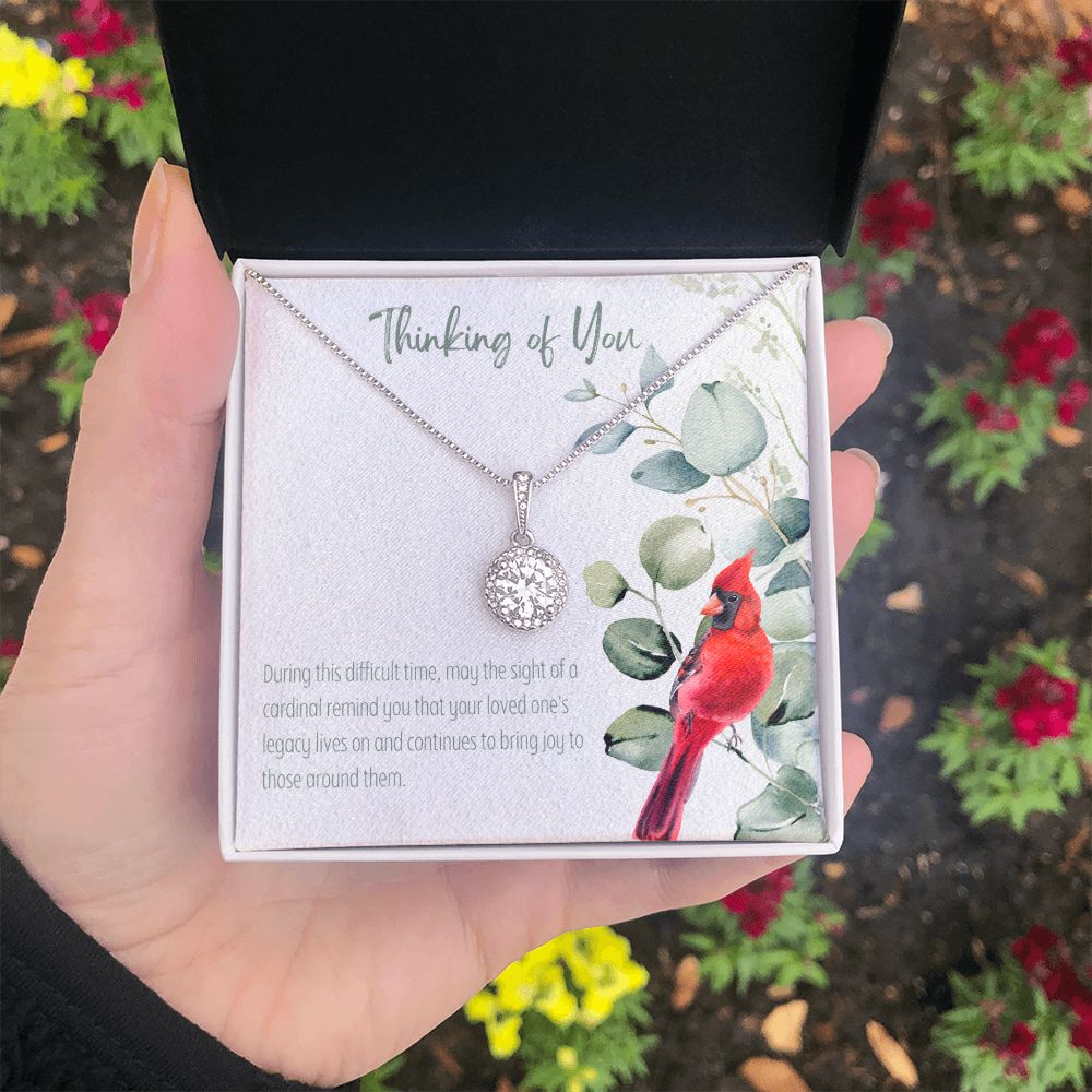 Thinking of You | During this difficult time, may the sight of a cardinal remind you that your loved one's legacy lives on - Eternal Hope Necklace