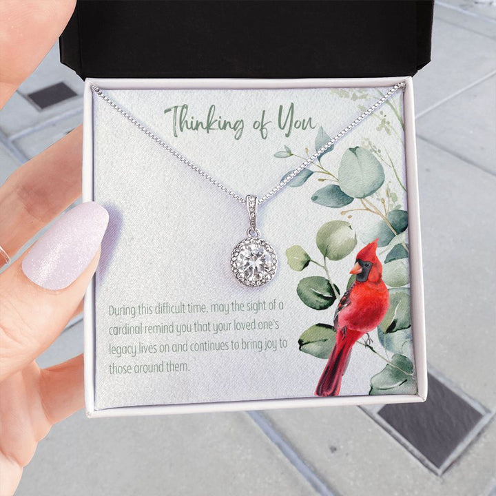 Thinking of You | During this difficult time, may the sight of a cardinal remind you that your loved one's legacy lives on - Eternal Hope Necklace