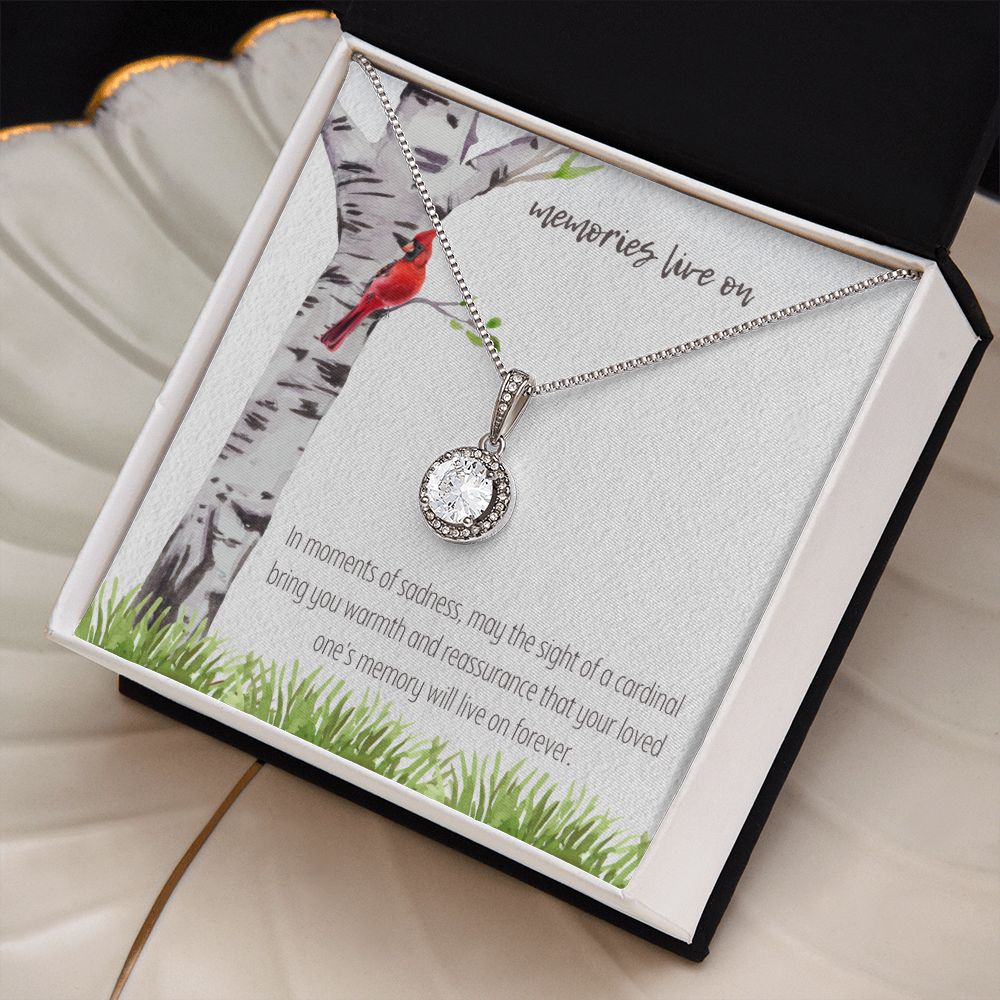 Memories Live On | In moments of sadness, may the sight of a cardinal bring you warmth and reassurance - Eternal Hope Necklace