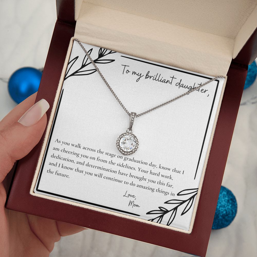 To My Brilliant Daughter | As you walk across the stage on graduation day, know that I am cheering you on from the sidelines - Eternal Hope Necklace