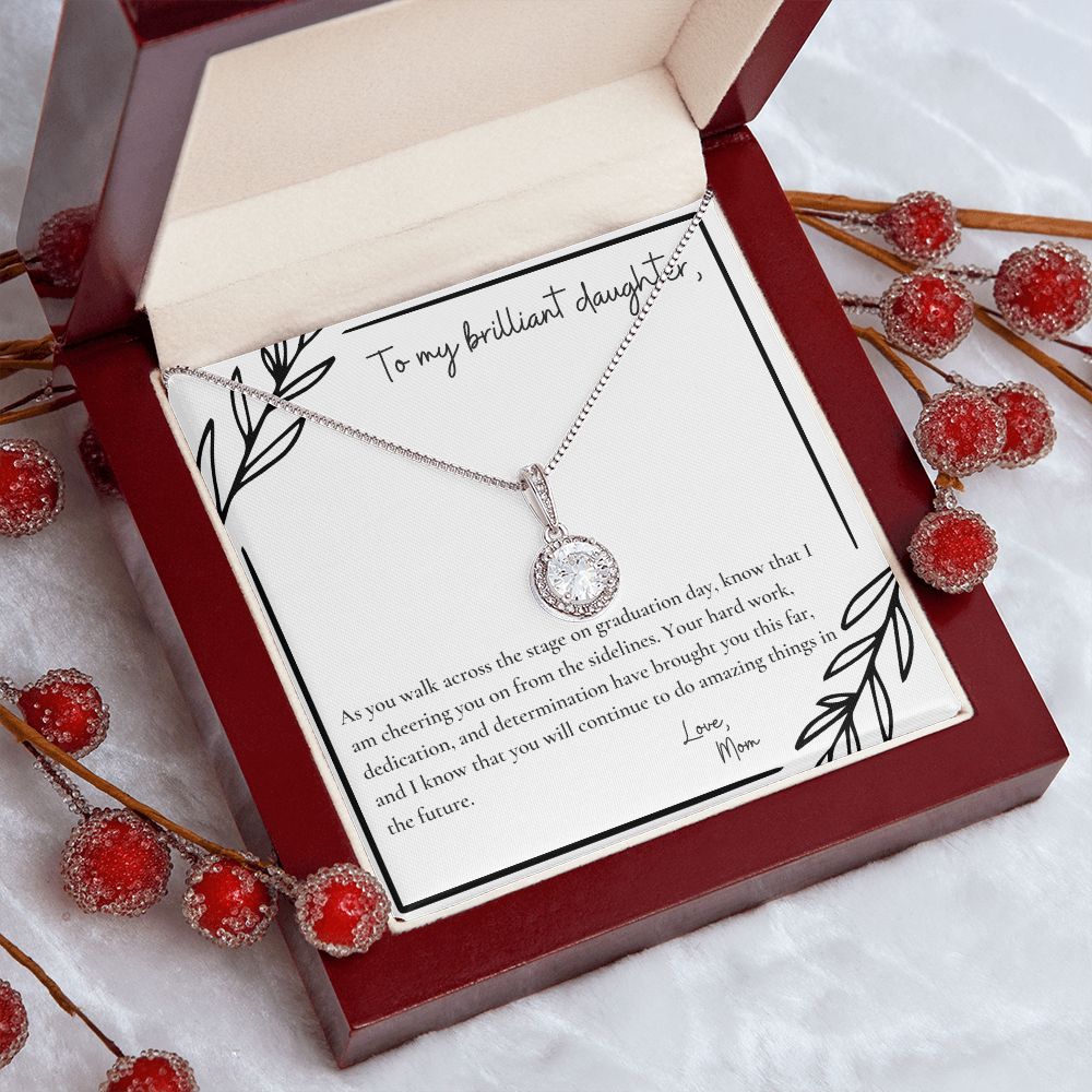 To My Brilliant Daughter | As you walk across the stage on graduation day, know that I am cheering you on from the sidelines - Eternal Hope Necklace