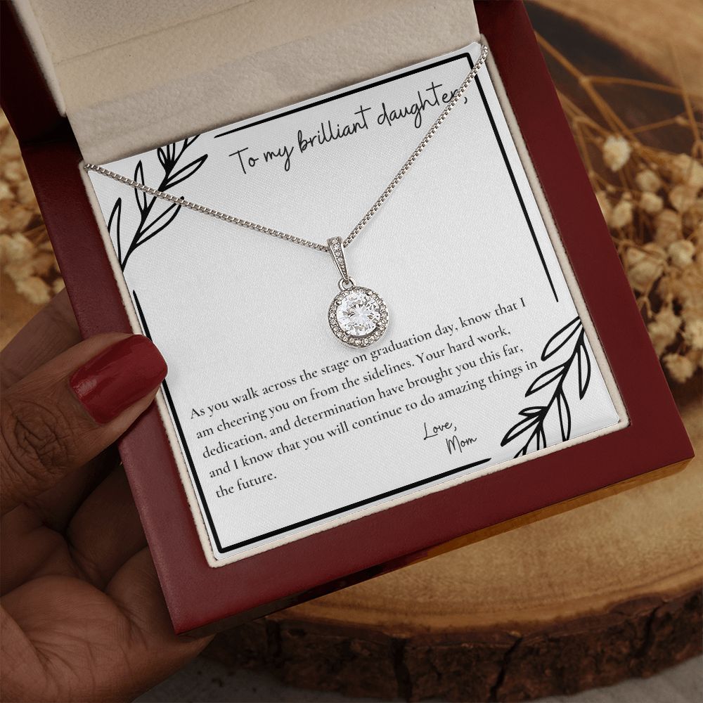 To My Brilliant Daughter | As you walk across the stage on graduation day, know that I am cheering you on from the sidelines - Eternal Hope Necklace