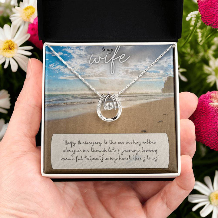 To My Wife | Happy Anniversary to the one who has walked alongside me through life's journey -Lucky in Love Necklace