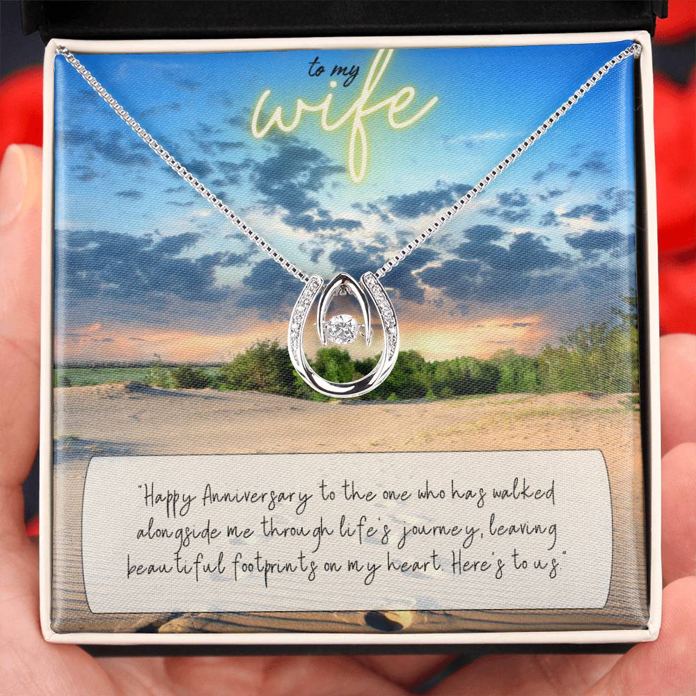 To My Wife | Happy Anniversary to the one who has walked alongside me through life's journey -Lucky in Love Necklace