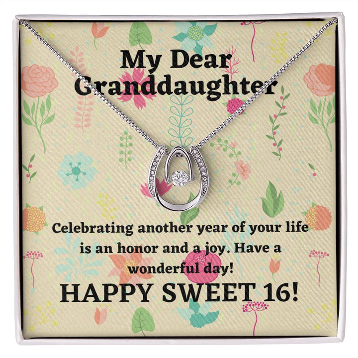 My Dear Granddaughter | Celebrating another year of your life is an honor and a joy. Happy Sweet 16! - Lucky in Love Necklace