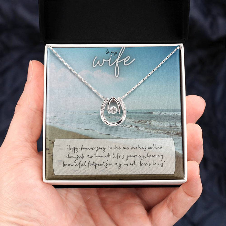 To My Wife | Happy Anniversary to the one who has walked alongside me through life's journey -Lucky in Love Necklace