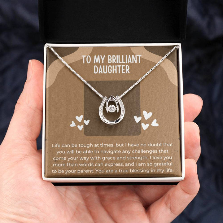 To My Brilliant Daughter | I love you more than words can express, and I am so grateful to be your parent - Lucky in Love Necklace