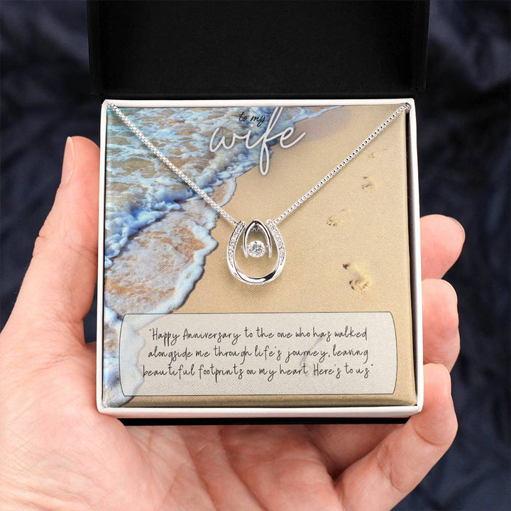 To My Wife | Happy Anniversary to the one who has walked alongside me through life's journey -Lucky in Love Necklace