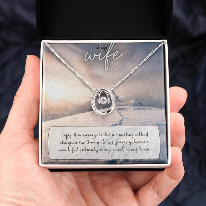 To My Wife | Happy Anniversary to the one who has walked alongside me through life's journey -Lucky in Love Necklace