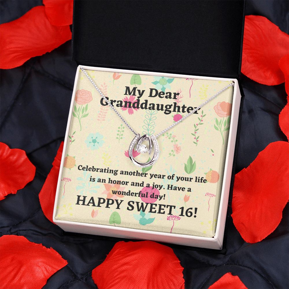 My Dear Granddaughter | Celebrating another year of your life is an honor and a joy. Happy Sweet 16! - Lucky in Love Necklace