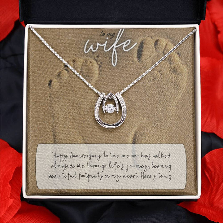 To My Wife | Happy Anniversary to the one who has walked alongside me through life's journey -Lucky in Love Necklace