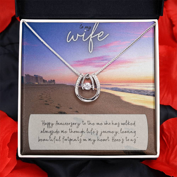 To My Wife | Happy Anniversary to the one who has walked alongside me through life's journey -Lucky in Love Necklace