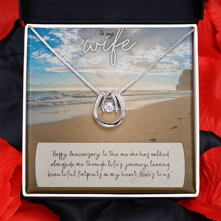 To My Wife | Happy Anniversary to the one who has walked alongside me through life's journey -Lucky in Love Necklace