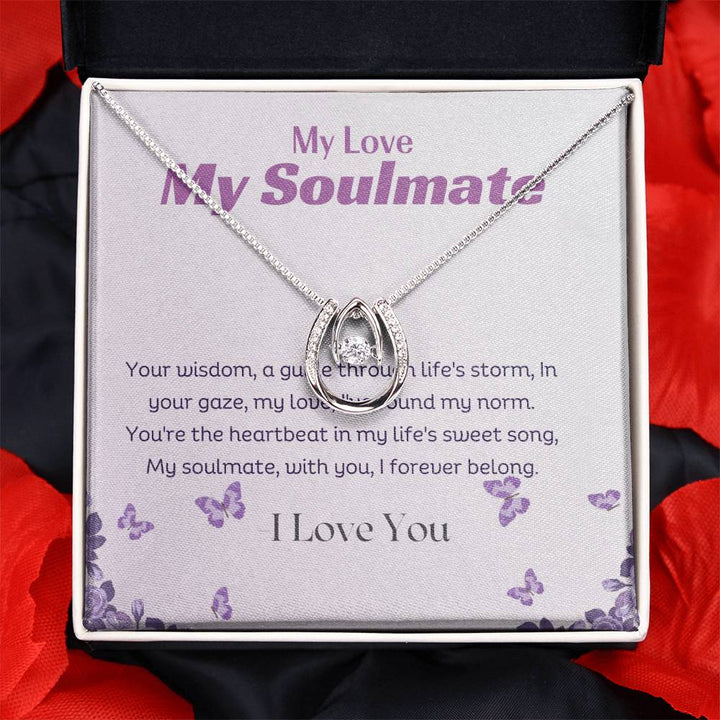 My Love My Soulmate | Your wisdom, a guide through life's storm, In your gaze, my love, I've found my norm - Lucky In Love Necklace