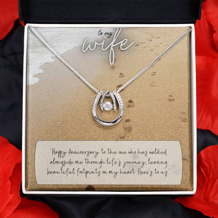 To My Wife | Happy Anniversary to the one who has walked alongside me through life's journey -Lucky in Love Necklace