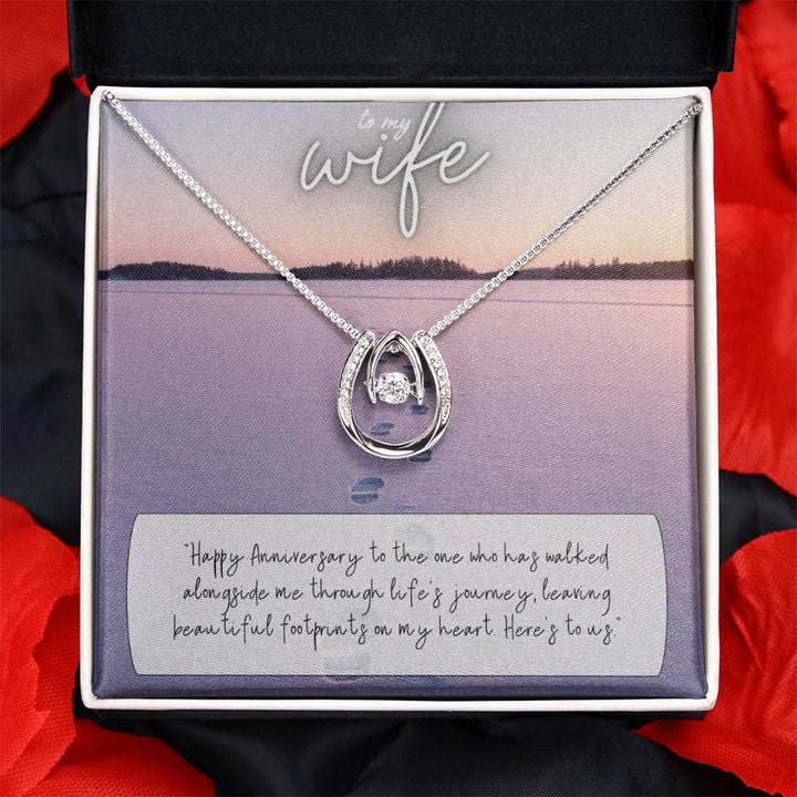 To My Wife | Happy Anniversary to the one who has walked alongside me through life's journey -Lucky in Love Necklace