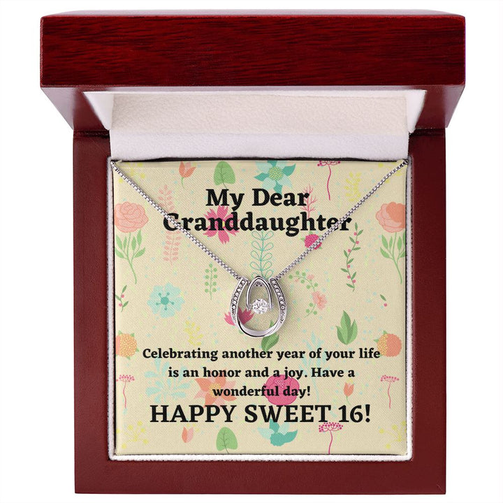 My Dear Granddaughter | Celebrating another year of your life is an honor and a joy. Happy Sweet 16! - Lucky in Love Necklace