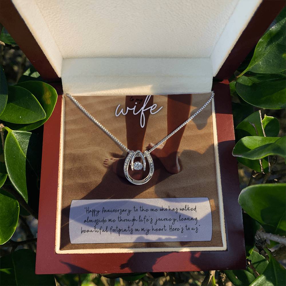 To My Wife | Happy Anniversary to the one who has walked alongside me through life's journey -Lucky in Love Necklace