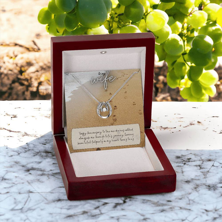 To My Wife | Happy Anniversary to the one who has walked alongside me through life's journey -Lucky in Love Necklace