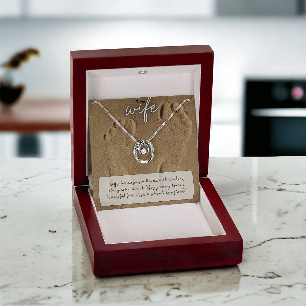 To My Wife | Happy Anniversary to the one who has walked alongside me through life's journey -Lucky in Love Necklace