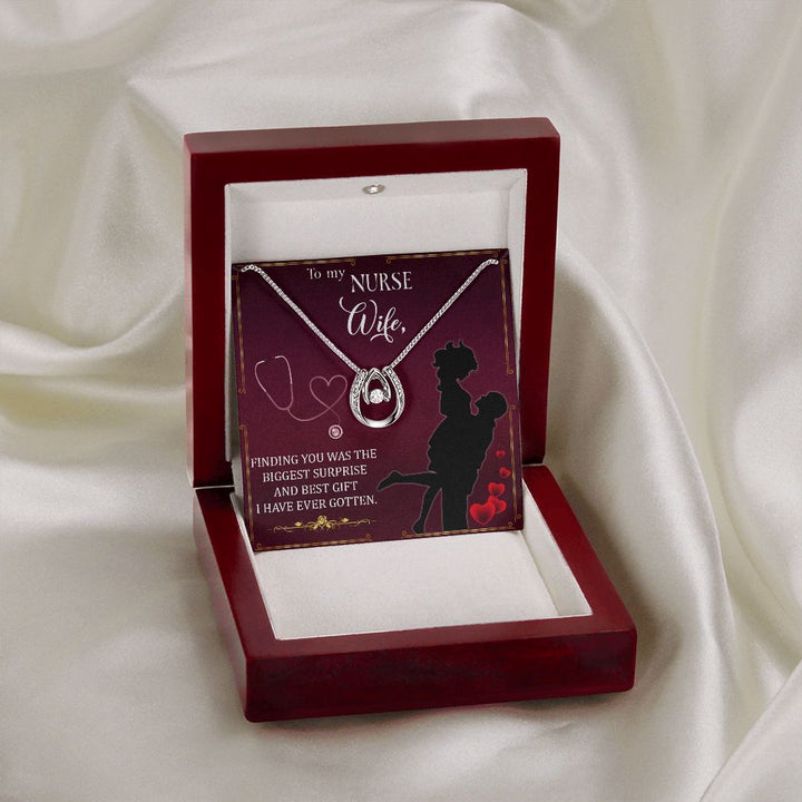 To My Nurse Wife | Finding you was the biggest surprise and best gift I have ever gotten. - Lucky in Love Necklace