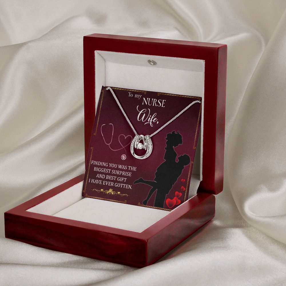 To My Nurse Wife | Finding you was the biggest surprise and best gift I have ever gotten. - Lucky in Love Necklace