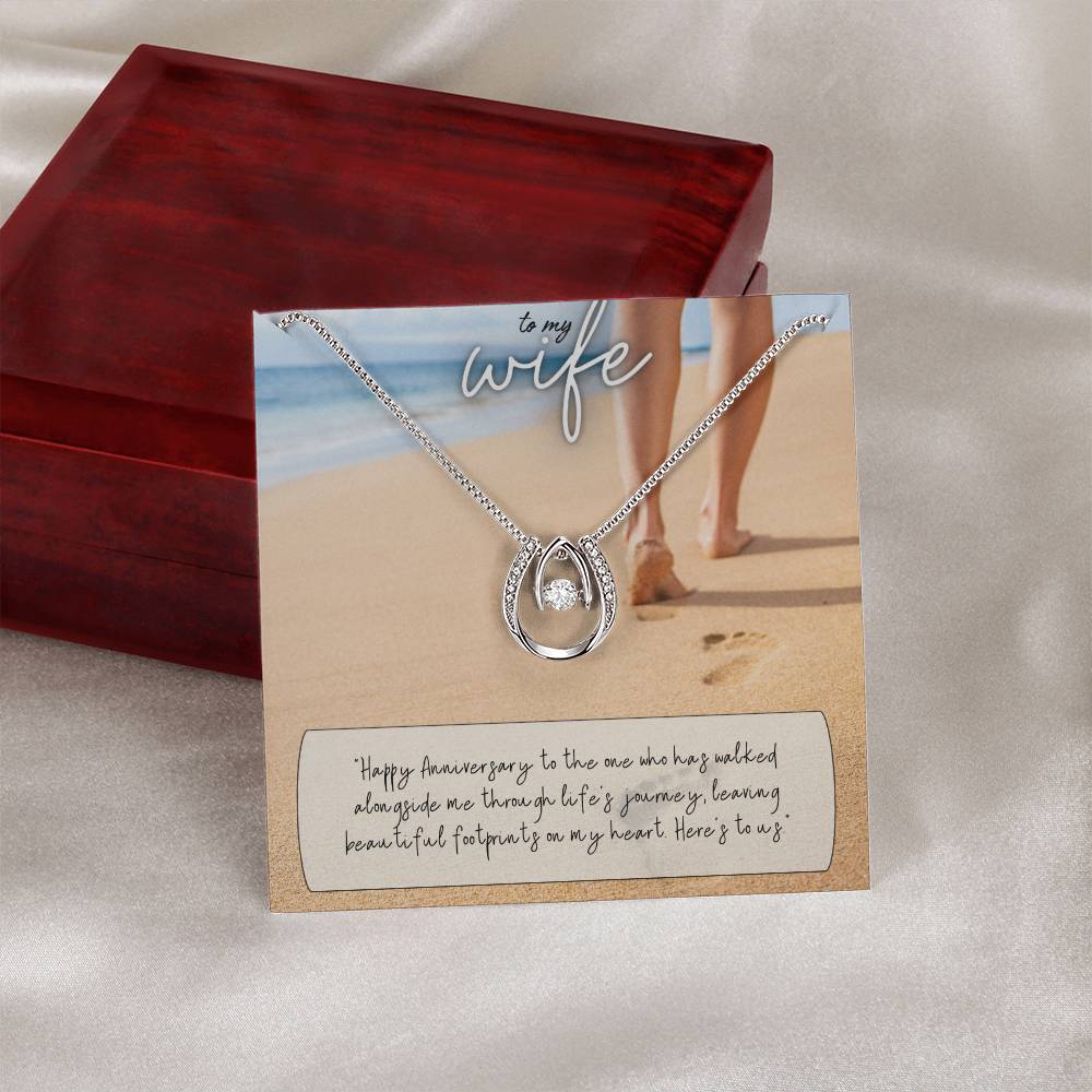 To My Wife | Happy Anniversary to the one who has walked alongside me through life's journey -Lucky in Love Necklace