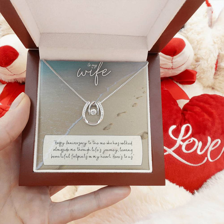 To My Wife | Happy Anniversary to the one who has walked alongside me through life's journey -Lucky in Love Necklace