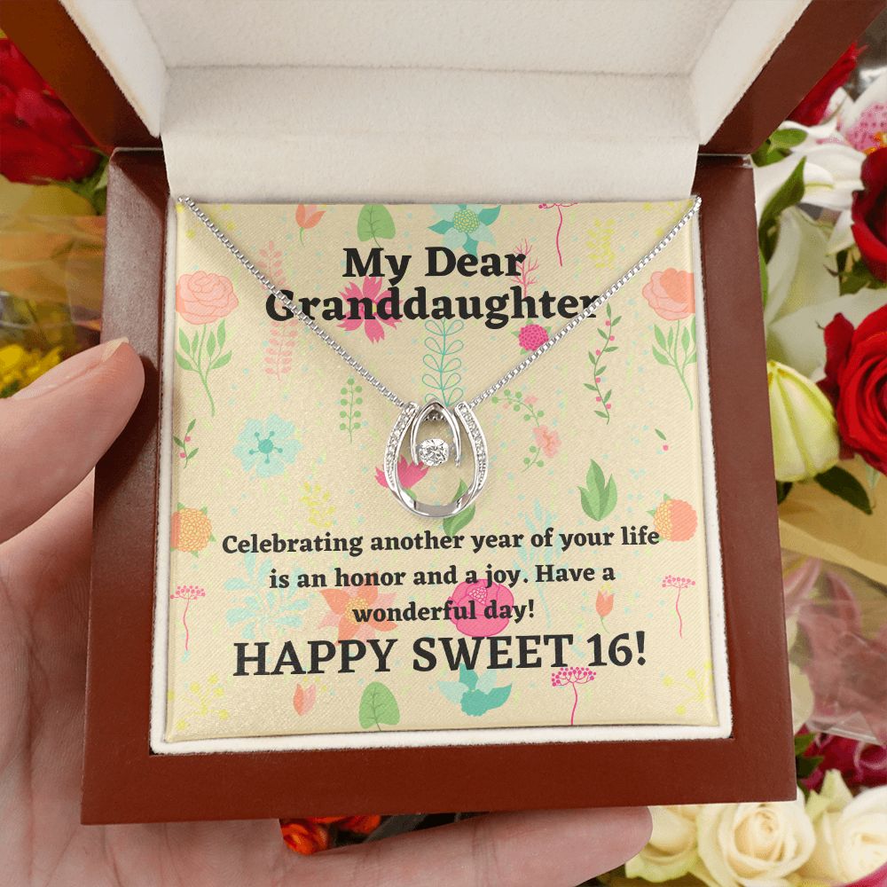 My Dear Granddaughter | Celebrating another year of your life is an honor and a joy. Happy Sweet 16! - Lucky in Love Necklace