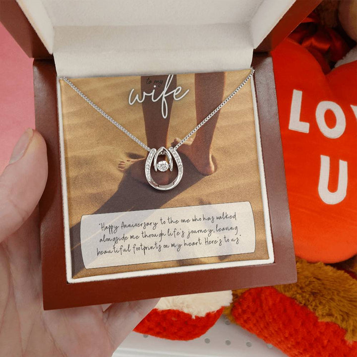 To My Wife | Happy Anniversary to the one who has walked alongside me through life's journey -Lucky in Love Necklace