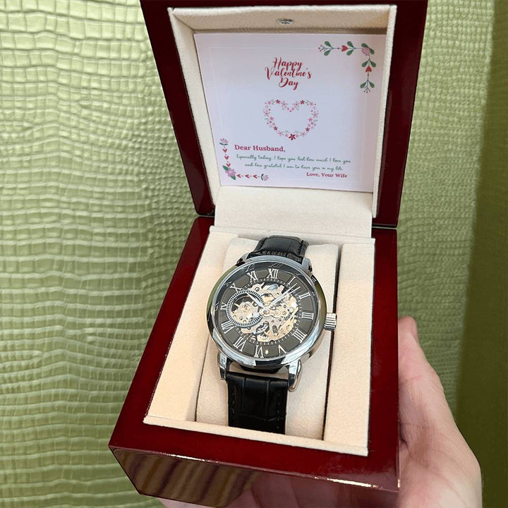 Happy Valentine's Day | I hope you feel how much I love you and how grateful I am to have you in my life - Men's Openwork Watch