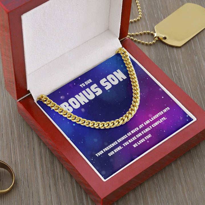 To Our Bonus Son | You make Our Family Complete - Cuban Link Chain