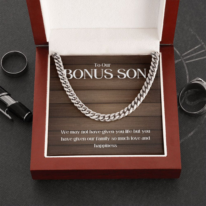 To Our Bonus Son | You have given our Family so much love and happiness - Cuban Link Chain