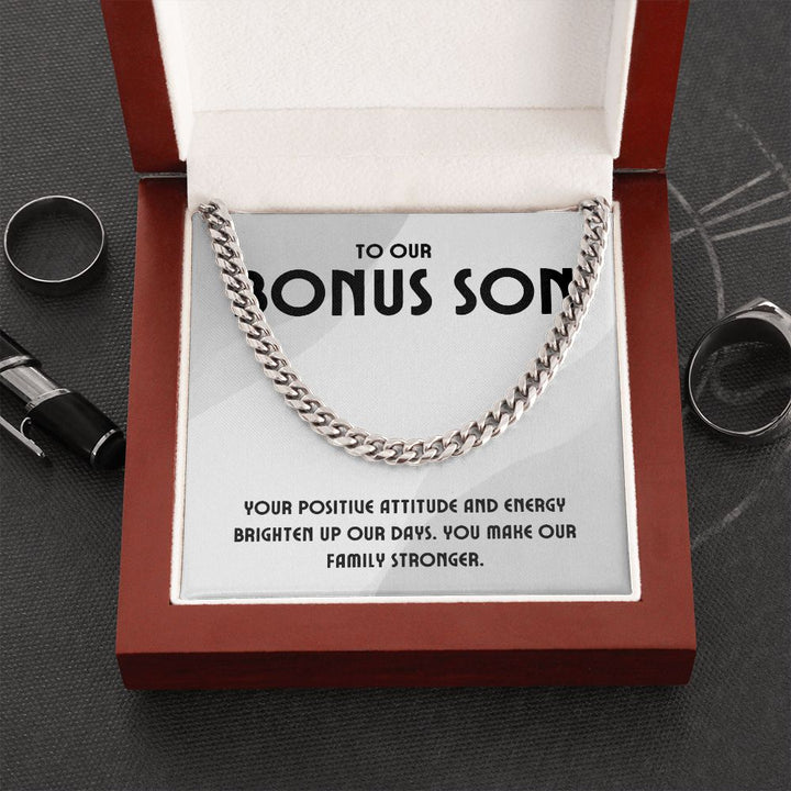 To Our Bonus Son | You make our Family stronger - Cuban Link Chain